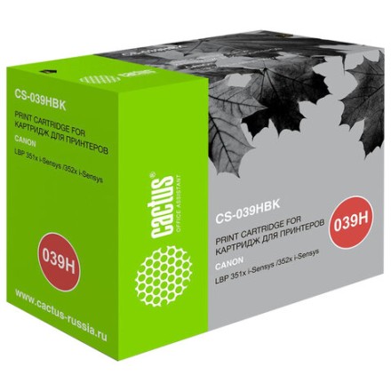 Картридж лазерный CACTUS (CS-039HBK) для Canon i-Sensys LBP 351x /352x, ресурс 25000 страниц 