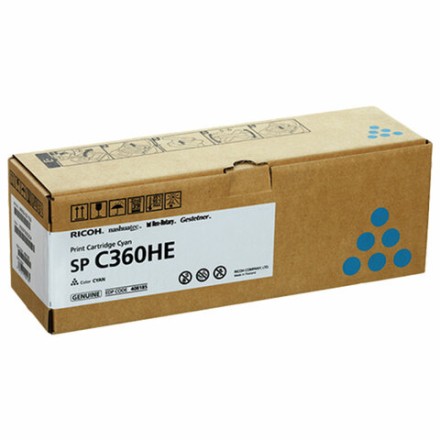 Картридж лазерный RICOH (SP C360HE) для Ricoh SP C360SFNw/C361SFNw, голубой, оригинальный, ресурс 6000 страниц, 408185 