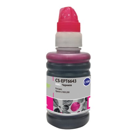 Чернила CACTUS (CS-EPT6643) для СНПЧ EPSON L100/L110/L200/L210/L300, пурпурные, 0,1 л 