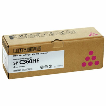 Картридж лазерный RICOH (SP C360HE) для Ricoh SP C360SFNw/C361SFNw, пурпур, оригинальный, ресурс 6000 страниц, 408186 