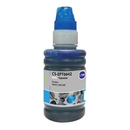 Чернила CACTUS (CS-EPT6642) для СНПЧ EPSON L100/L110/L200/L210/L300, голубые 0,1 л 