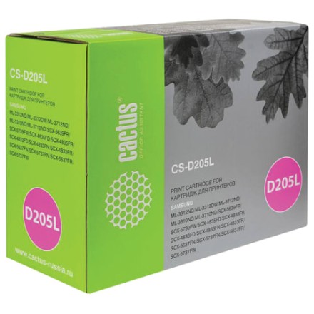Картридж лазерный CACTUS (CS-D205L) для SAMSUNG ML-3310ND/3710D/3710ND, ресурс 5000 стр. 