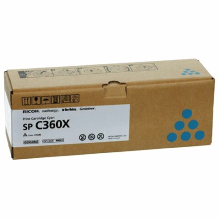 Картридж лазерный RICOH (SP C360X) для Ricoh SP C361SFNw, голубой, оригинальный, ресурс 9000 страниц, 408251 