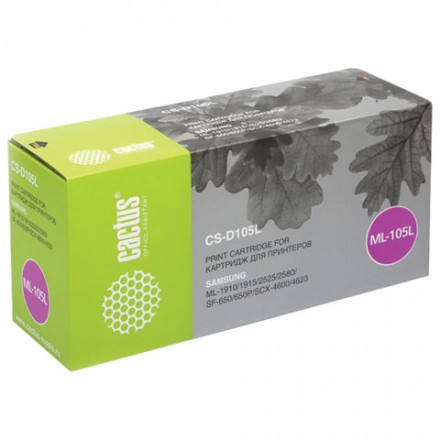 Картридж лазерный CACTUS (CS-D105L) для SAMSUNG ML-1910/SCX4600/4623F/FN, ресурс 2500 стр. 