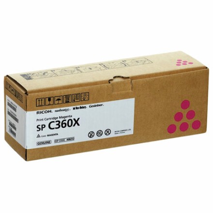 Картридж лазерный RICOH (SP C360X) для Ricoh SP C361SFNw, пурпурный, оригинальный, ресурс 9000 страниц, 408252 