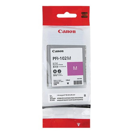 Картридж струйный CANON (PFI-102M) iPF500/510/F600/605/610/650/655/700/710/720, пурпурный, оригинальный, 130 мл, 0897B001 