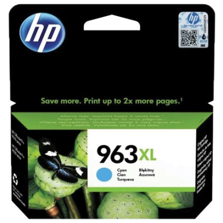 Картридж струйный HP (3JA27AE) для HP OfficeJet Pro 9010/9013/9020/9023, №963Xl, голубой, ресурс 1600 страниц 