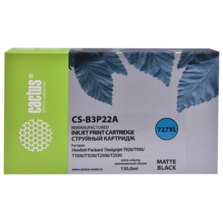 Картридж струйный CACTUS (CS-B3P22A) для HP DesignJet T920/T1500/T2530, черный матовый 