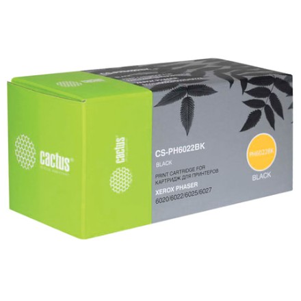 Картридж лазерный CACTUS (CS-PH6022BK) для XEROX Phaser 6020/6022/WC6025/6027, черный, ресурс 2000 стр. 