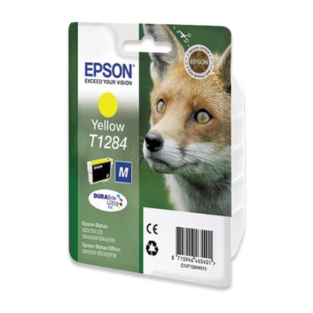 Картридж струйный EPSON (C13T12844010/11) Stylus S22/SX125/SX420W/SX425W/BX305F/FW, желтый, ориг. 