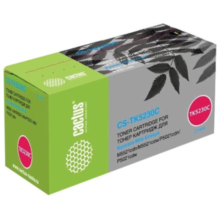 Картридж лазерный CACTUS (CS-TK5230C) для Kyocera M5521cdn/M5521cdw/P5021cdn, голубой, ресурс 2600 страниц 