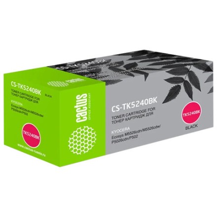 Картридж лазерный CACTUS (CS-TK5240BK) для Kyocera M5526cdn/M5526cdw/P5026cdn, черный, ресурс 4000 страниц 