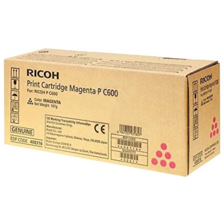 Тонер-картридж RICOH (408316) P C600, пурпурный, ресурс 12000 страниц, оригинальный 