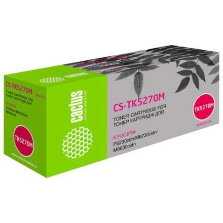 Картридж лазерный CACTUS (CS-TK5270M) для Kyocera P6230cdn/M6230cidn/M6630cidn, пурпурный, ресурс 6000 страниц 
