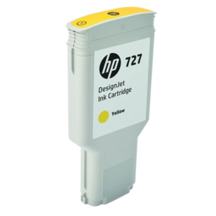 Картридж струйный для плоттера HP (F9J78A) DesignJet T1500/T920/T2500, №727, 300 мл, желтый, оригинальный 