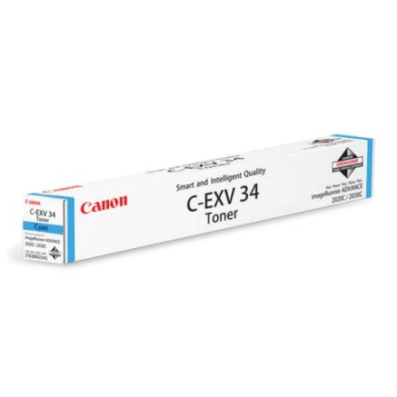 Тонер CANON (C-EXV34C) iR C9060/C9065/C9070, голубой, оригинальный, ресурс 16000 страниц, 3783B002 