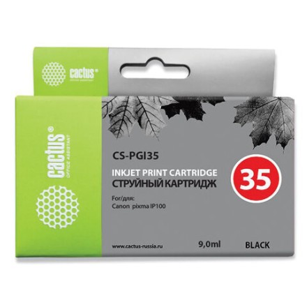 Картридж струйный CACTUS (CS-PGI35) для CANON PIXMA ip100, черный 