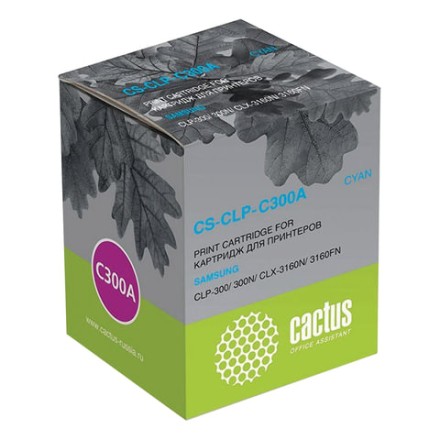 Картридж лазерный CACTUS (CS-CLP-C300A) для SAMSUNG CLP-300, голубой, ресурс 1000 стр. 