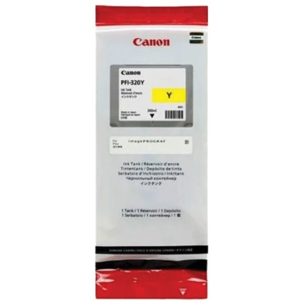 Картридж струйный CANON (PFI-320Y) для imagePROGRAF TM-200/205/300/305, желтый, 300 мл, оригинальный, 2893C001 